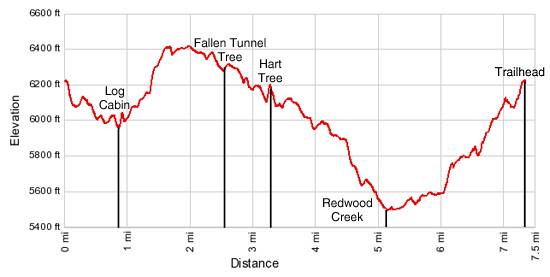 Elevation Profile Redwood Canyon Loop