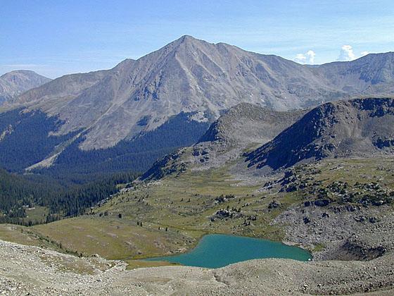 Mt Huron and Lake Ann from the saddle 