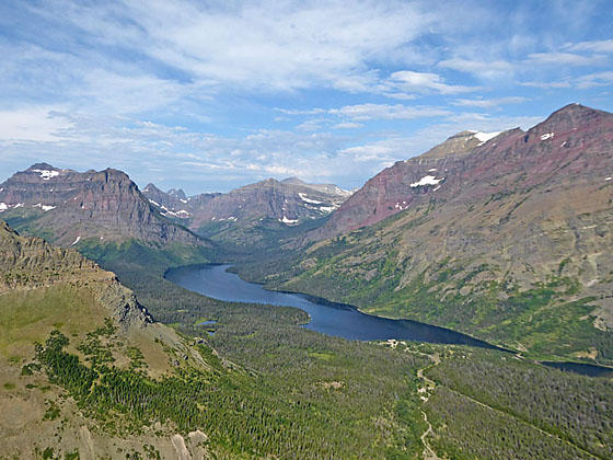 Peaks towering above Two Medicine Lake