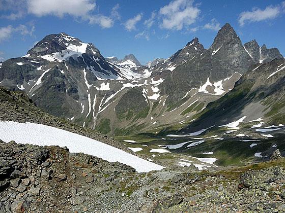 Piz Fliana, the Verstanclahorn and Piz Buin